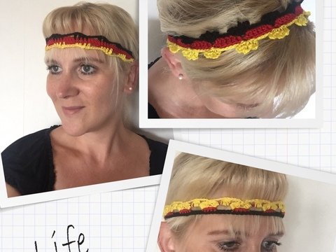 Häkelanleitung 3 coole EM-Haarbänder 