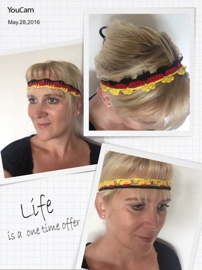 Häkelanleitung 3 coole EM-Haarbänder 