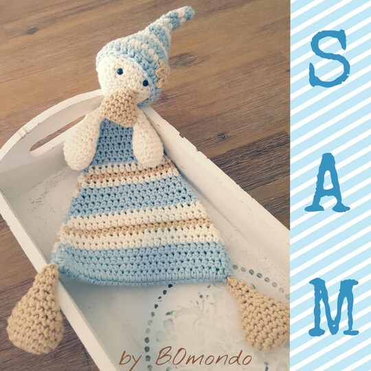 Häkelanleitung Schmusetuch Sam für Babys und Kleinkinder 