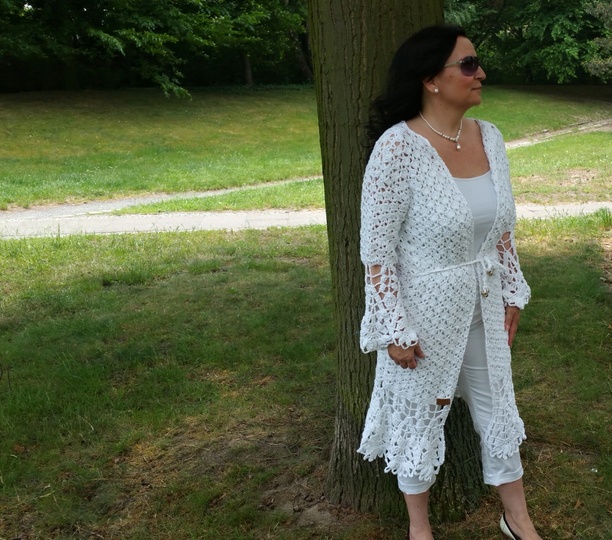 Häkelanleitung Jacke unisize White Collection No.1