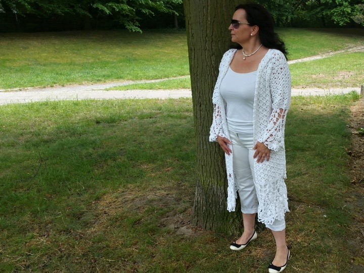 Häkelanleitung Jacke unisize White Collection No.1