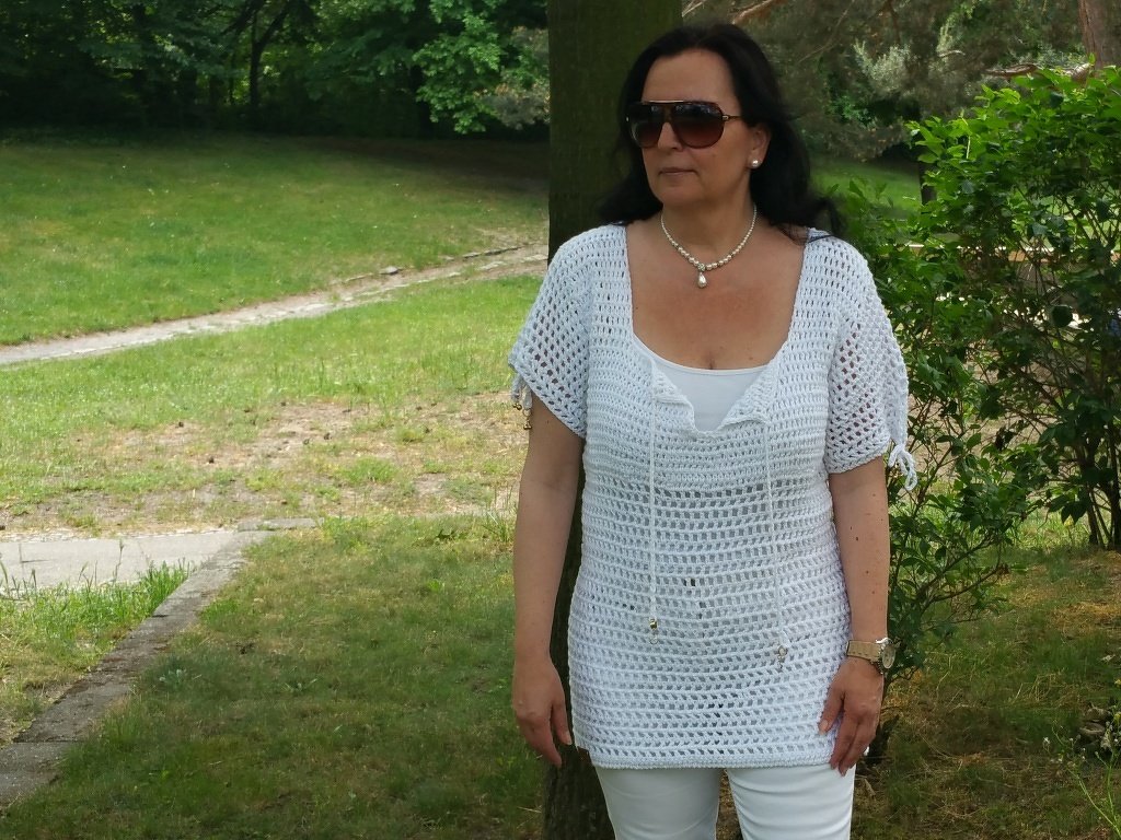 Häkelanleitung Netzshirt alle Größen White Collection No.2 - Bild 2