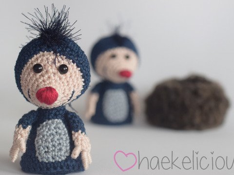 Haekelicious Mini-Maulwurf mit Erdhügel