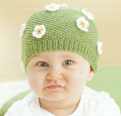 Strickanleitung Kindermütze  „sonniges Gänseblümchen“, Kleines Tausendschön für süße Köpfchen