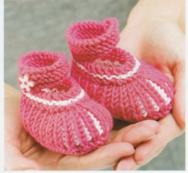 Strickanleitung Schühchen ,Chice Ballerinas  mit Knopfverschluss