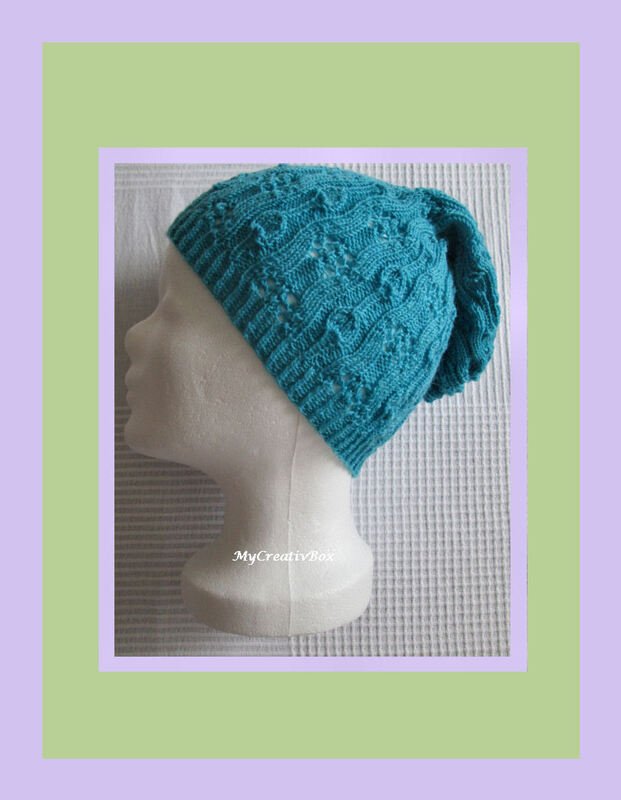 Sommerbeanie "Blüten &amp; Blätter" - Ku 50-54