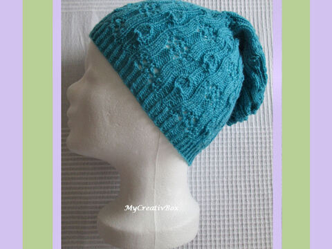 Sommerbeanie "Blüten & Blätter" - Ku 50-54