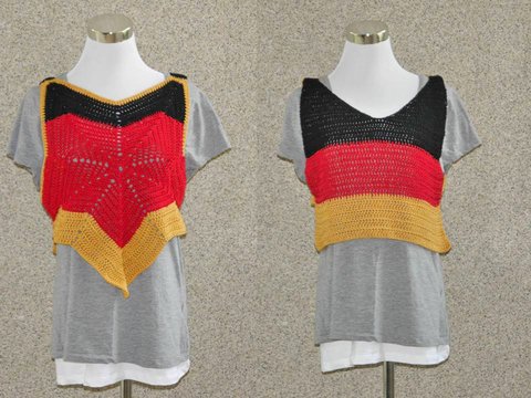 Em Häkeltop kurz "Deutschland"