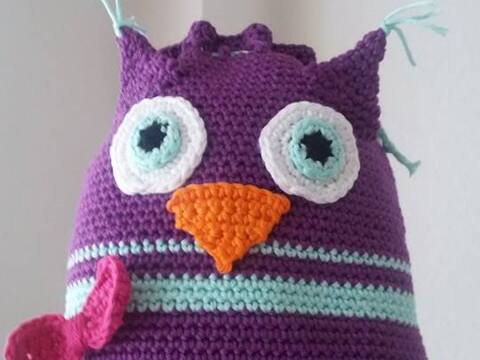 Häkelanleitung Kinder Rucksack Eule Mila