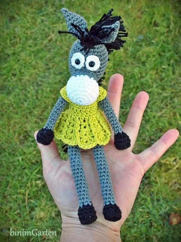 Fingerpuppe Eselmädchen mit Kleidchen - Bild 4