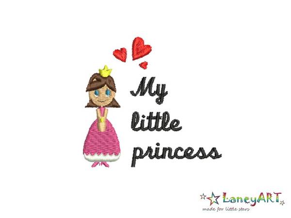 Stickdatei/ Stickmotiv "Prinzessin - My little princess" Pes Format (Deco, Brother, Babylock) 