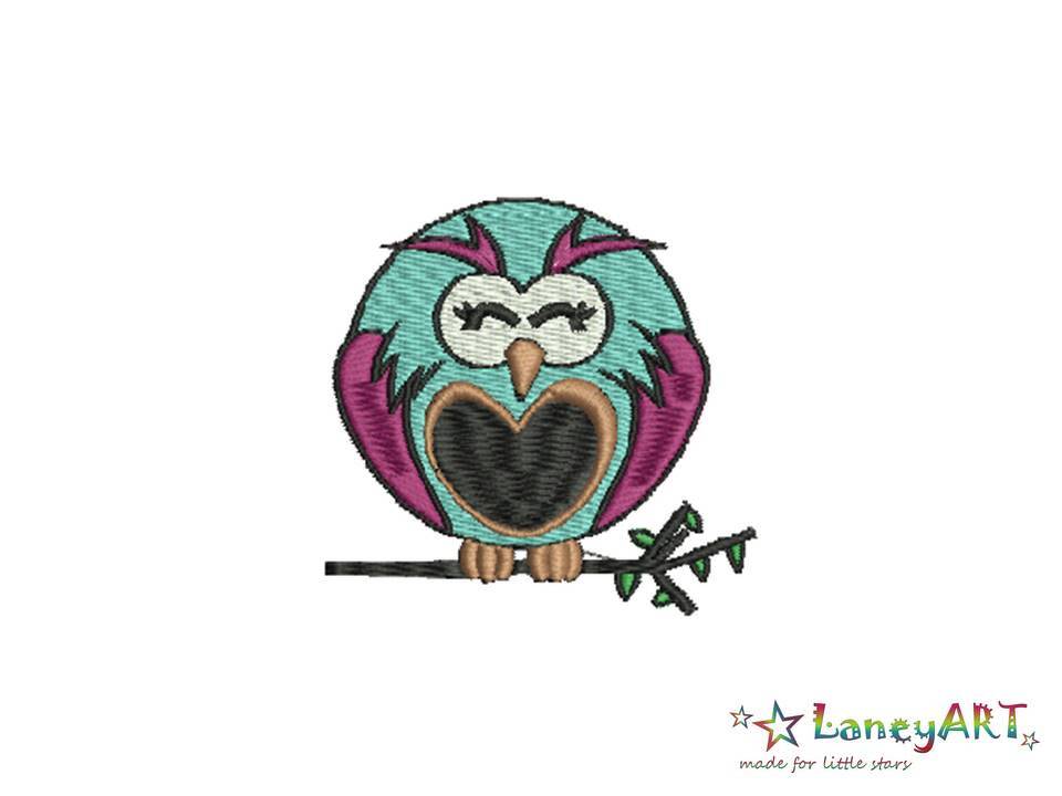 Stickdatei/ Stickmotiv "Eule Ast" Pes Format (Deco, Brother, Babylock)