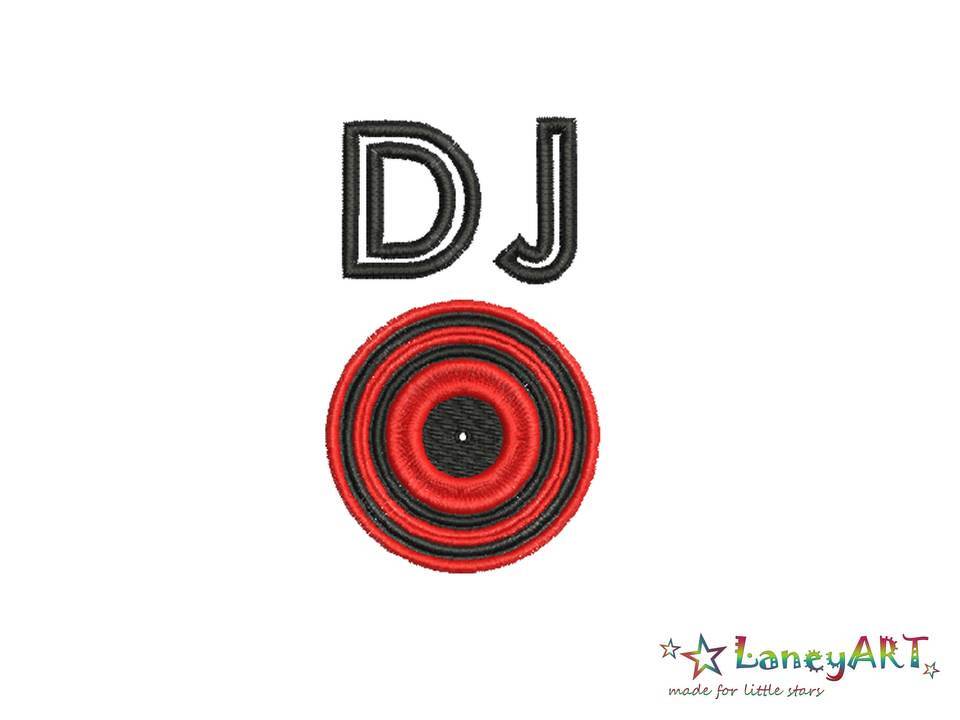 Stickdatei/ Stickmotiv "DJ - Schallplatte" Pes Format (Deco, Brother, Babylock) 