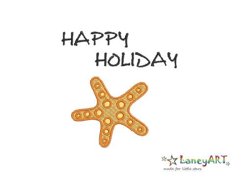 Stickdatei/ Stickmotiv "Urlaub / Happy Holiday" Pes Format (Deco, Brother, Babylock) 