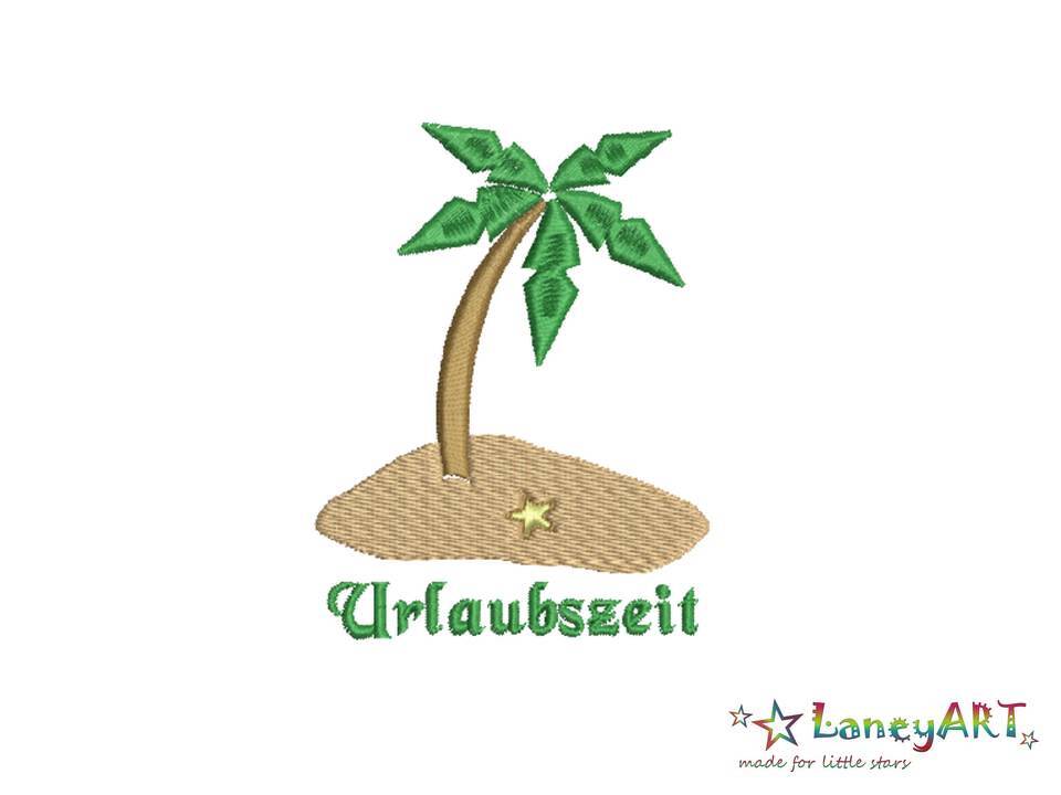 Stickdatei/ Stickmotiv "Urlaubszeit - Palmen" Pes Format (Deco, Brother, Babylock) 