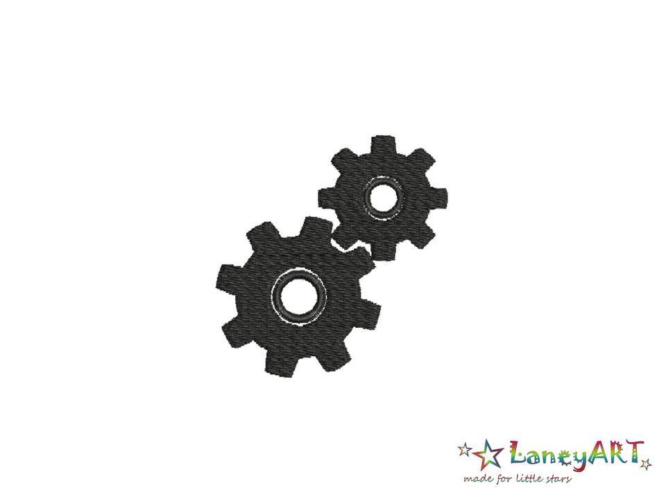 Stickdatei/ Stickmotiv "Zahnräder" Pes Format (Deco, Brother, Babylock) 