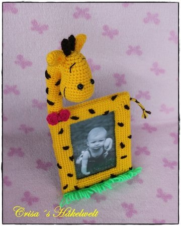 Picture frame, giraffe frame, crochet picture frame
