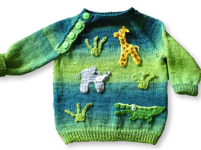 Strickanleitung Babypullover in 4 Größen - In Afrika