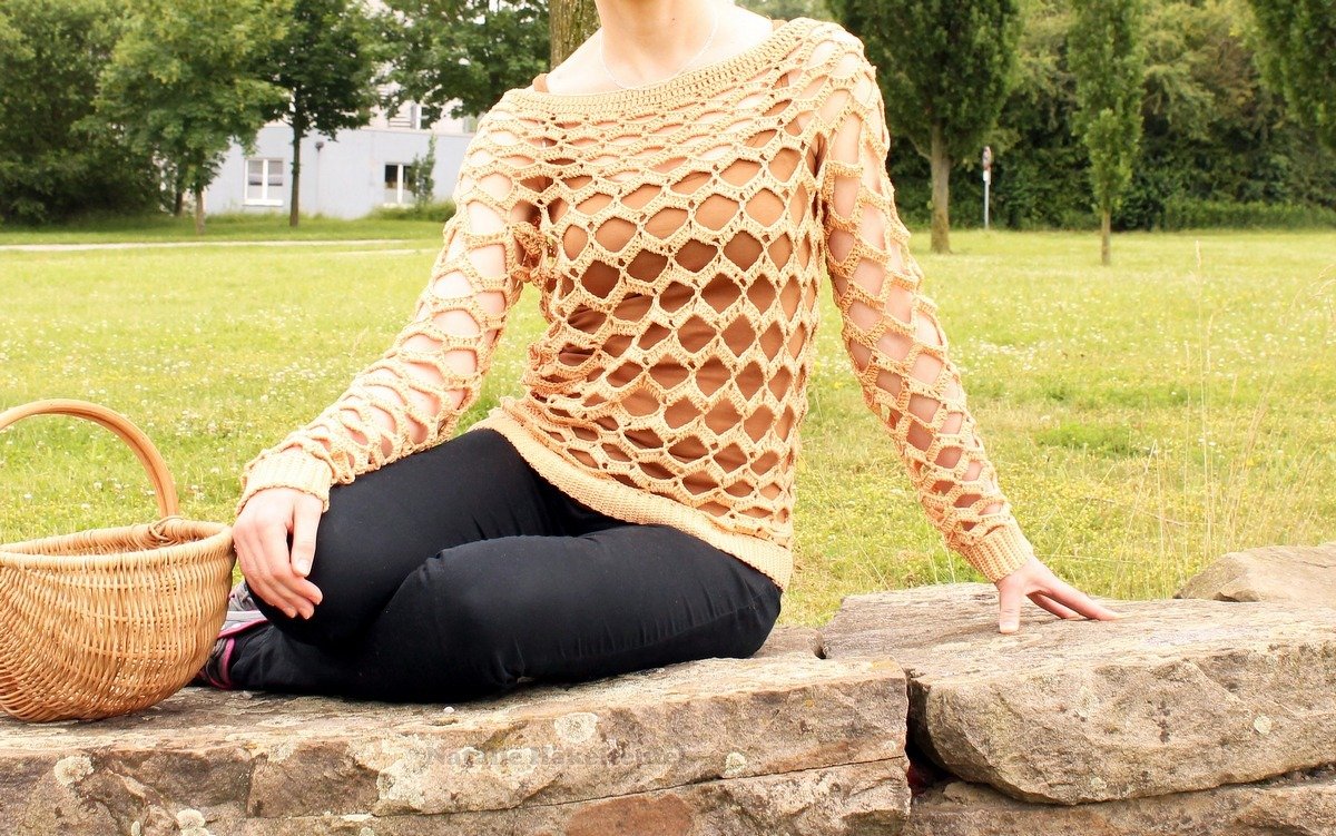 Mesh sweater "Caramel" Size: XS – XXL - Image 9