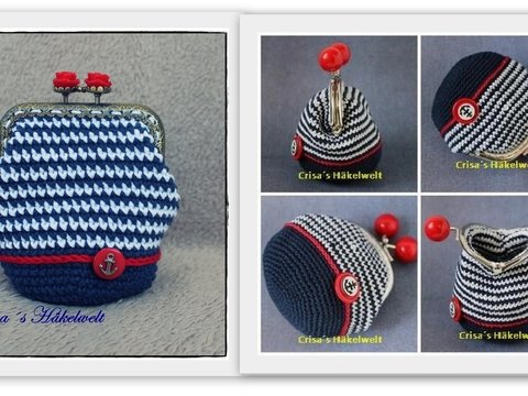 E-Book retro Geldbörse, vintage Tasche, kleine Geldbörse häkeln