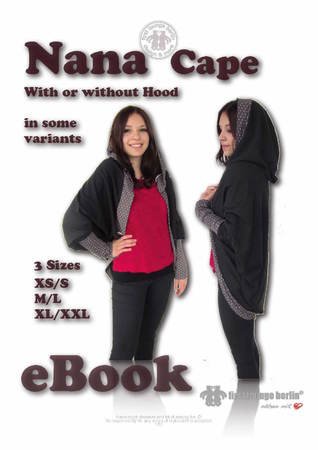 US-Nana Cape *** PDF-file eBook Poncho sewing instruction with patterns in 3 double size xs-xxl handmade with Love from firstloungeberlin