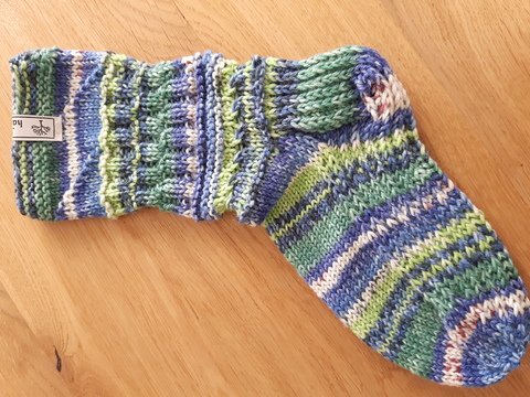 dicke Socken/Hausschuhe mit noch dickerer Sohle stricken Gr. 36 - 39