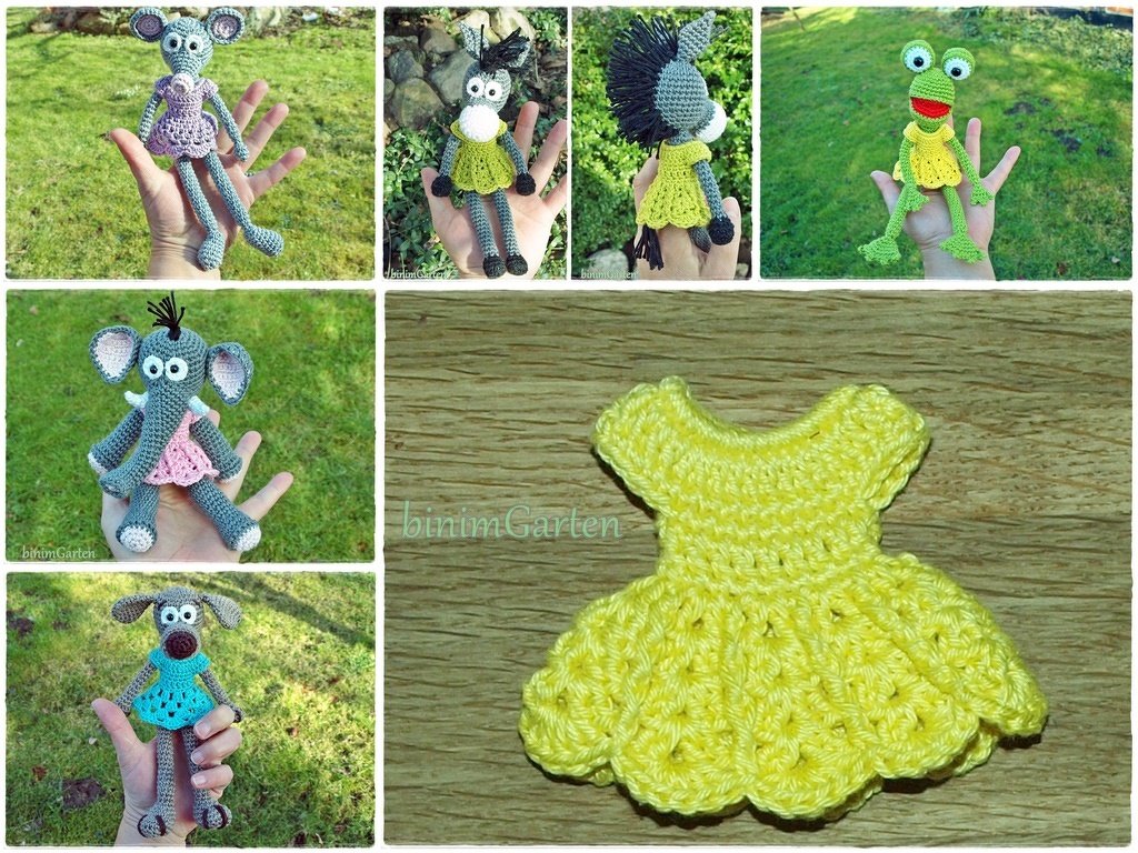 Kleidchen für Fingerpuppen - Häkelanleitung