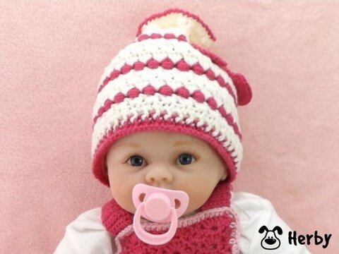 Häkelanleitung Babymütze "Zuckersüß", 2 - 6 Monate