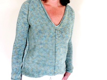 Raglan Pullover mit V-Ausschnitt; Strickanleitung Größe S - XXL