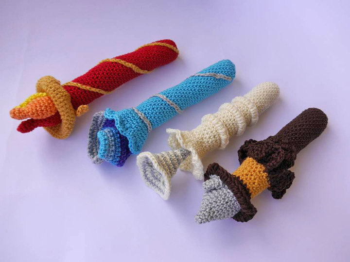 Element Luft - Zauberstab - Greifling - Häkelanleitung