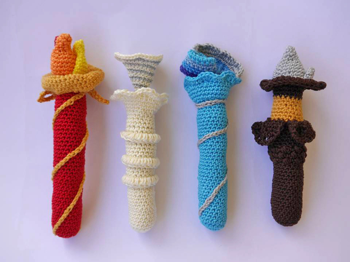 Element Luft - Zauberstab - Greifling - Häkelanleitung