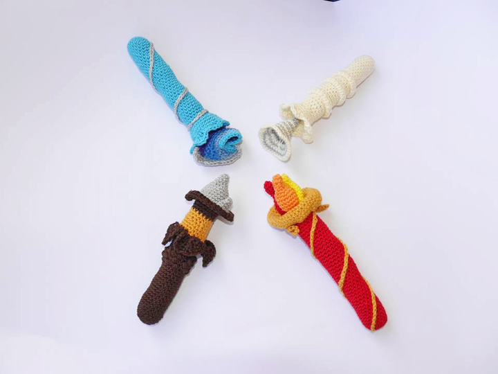 Element Luft - Zauberstab - Greifling - Häkelanleitung