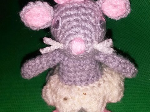 Häkelanleitung - Tanzmaus Ballerina