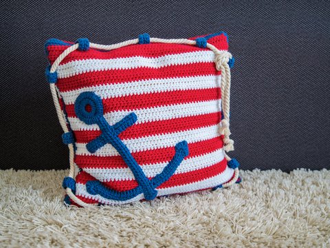 Häkelanleitung Anker-Kissen