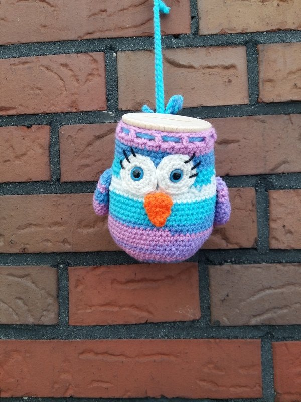 Spardose, Sparsack Eule gehäkelt