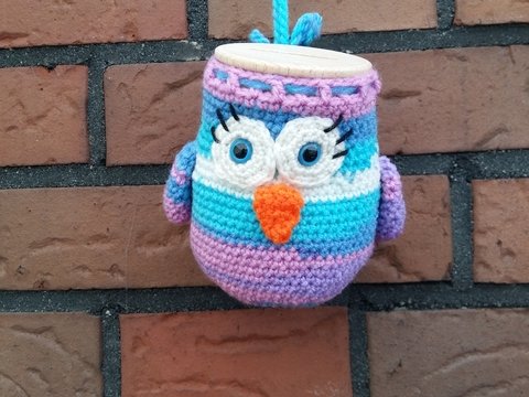 Spardose, Sparsack Eule gehäkelt