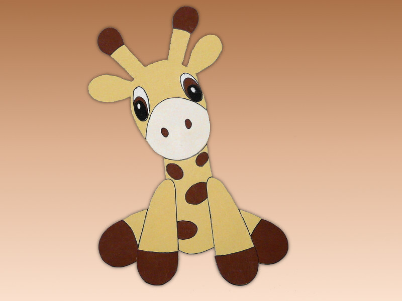 Bastelanleitung Fensterbild Kara die Giraffe