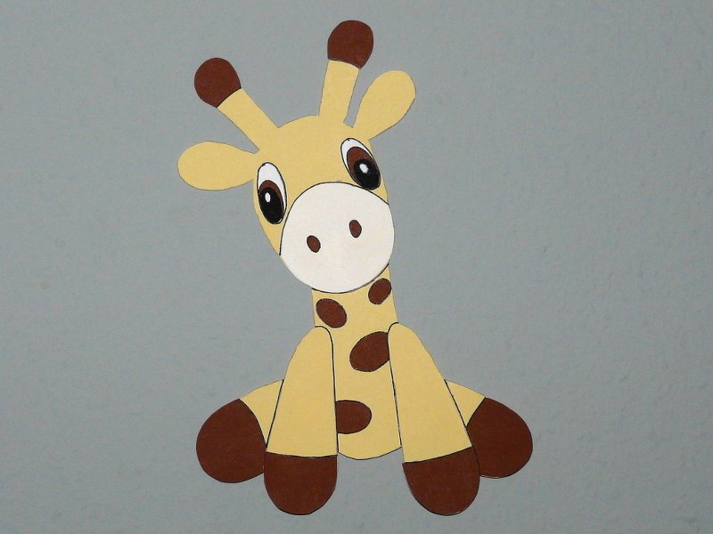 Bastelanleitung Fensterbild Kara die Giraffe