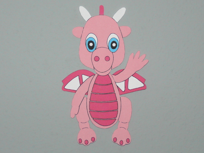 Bastelanleitung Fensterbild Taja der Drache