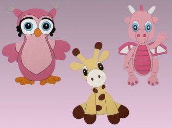 Sparpaket Bastelanleitungen Eulora, Kara und Taja, Fensterbilder