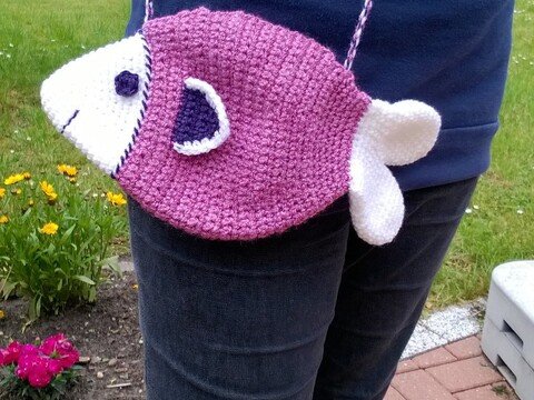 Häkelanleitung Fischtäschchen - Kinderhandtasche