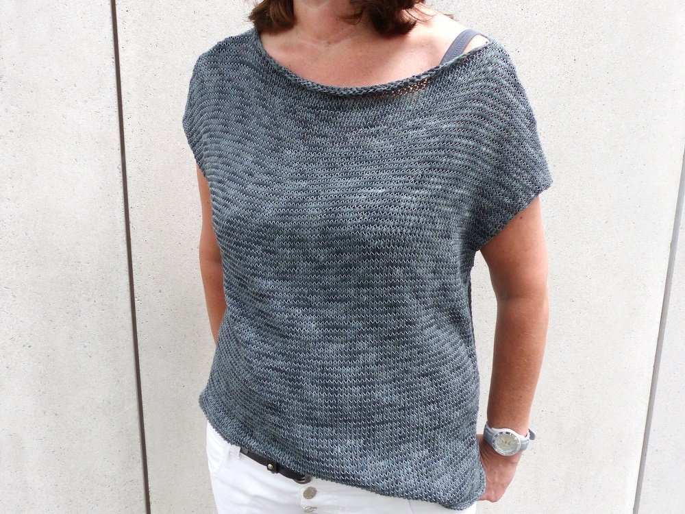 Pulli mit U-Bootauschnitt, Strickanleitung Größe S, M, L, XL