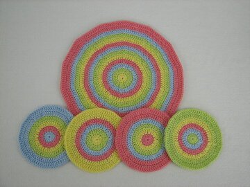 Häkelanleitung für Anfänger - Glasuntersetzer/Deckchen "Lollipop"