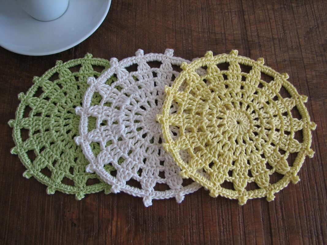 Häkelanleitung Glasuntersetzer "Flora"