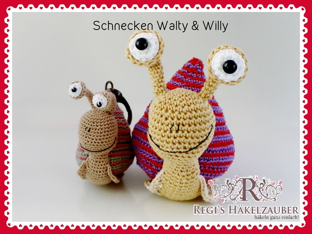 Häkelanleitung Schnecken Walti &amp; Willy