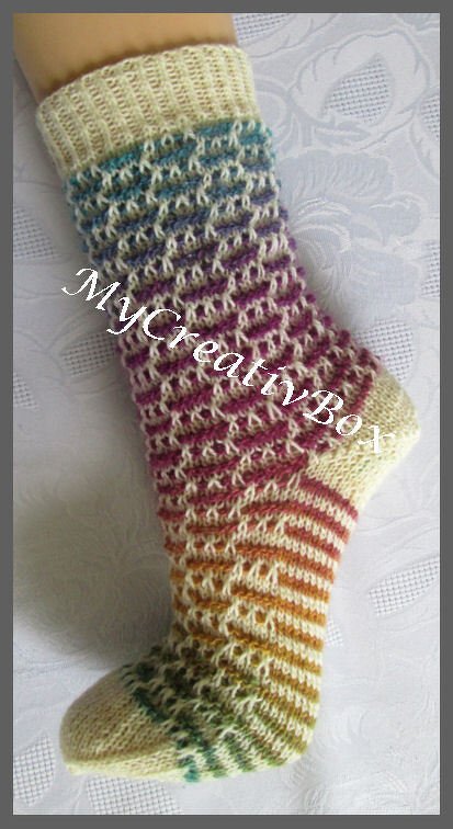 Sockenmuster "Krokant" Gr.32-45, gestrickt