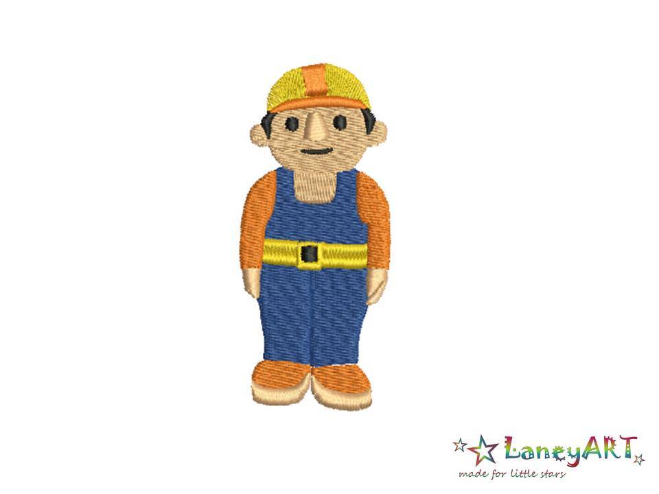 Stickdatei "Bauarbeiter" Pes Format (Deco, Brother, Babylock) 