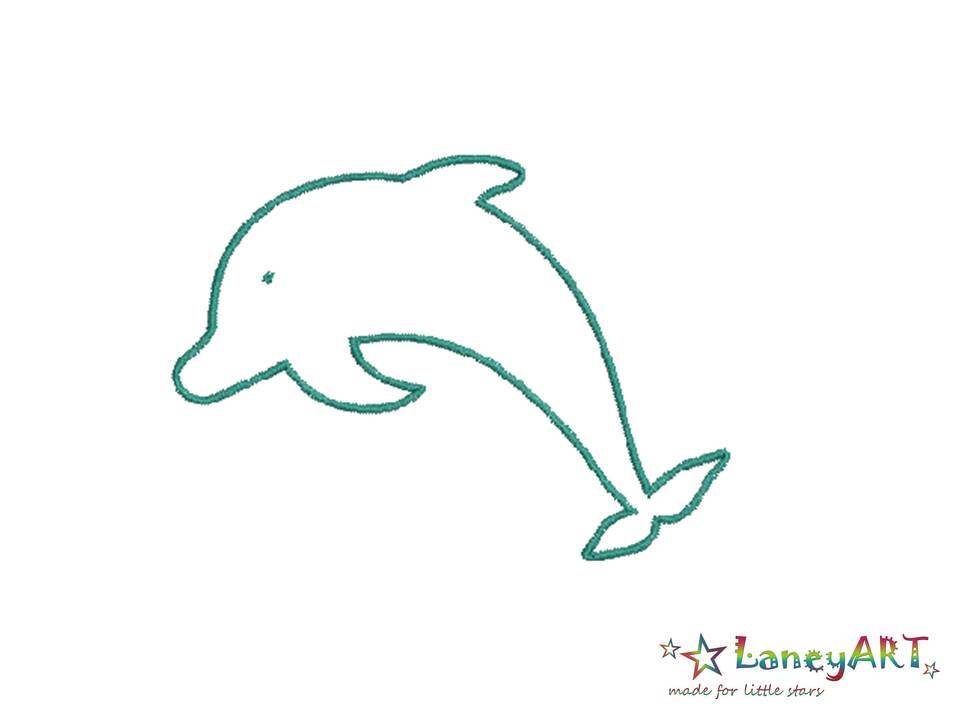Stickdatei "Delphin-Kontur" Pes Format (Deco, Brother, Babylock) 