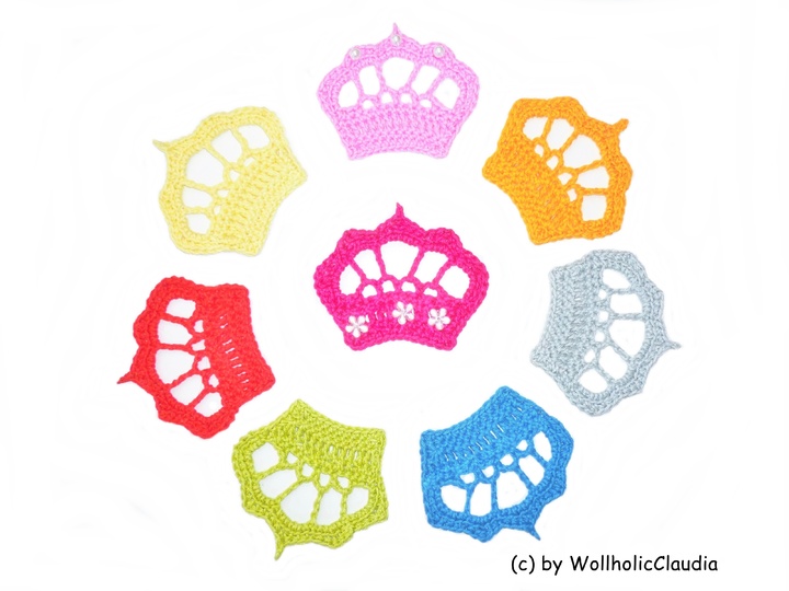 Häkelanleitung Applikation Krone