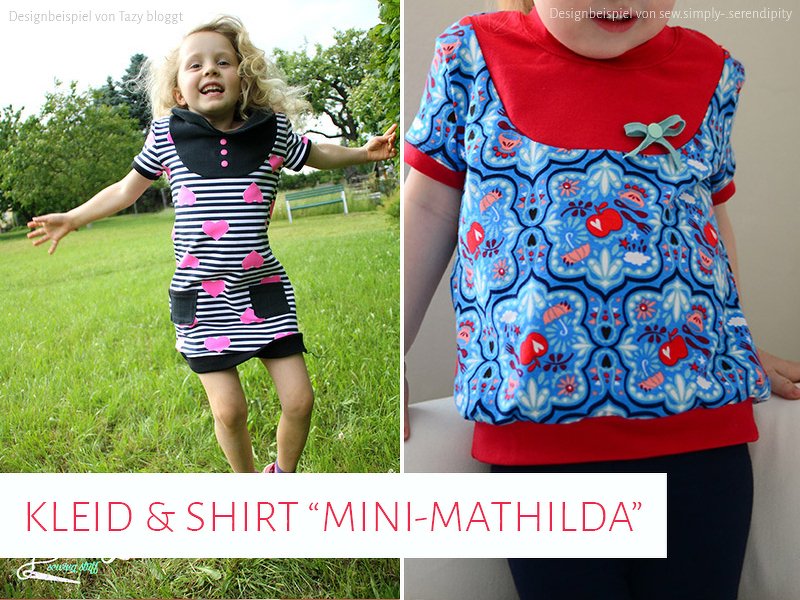 Schnittmuster Kleid &amp; Shirt "Mini-Mathilda" 92-164